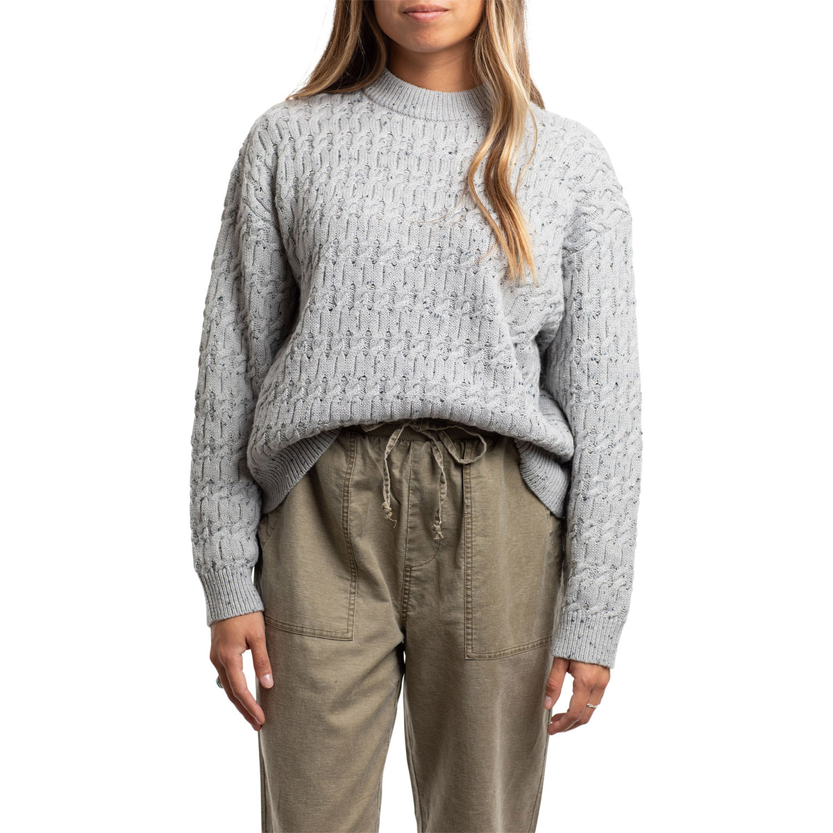 Jetty Wharf Cable Knit Sweater - Women's Heather Grey