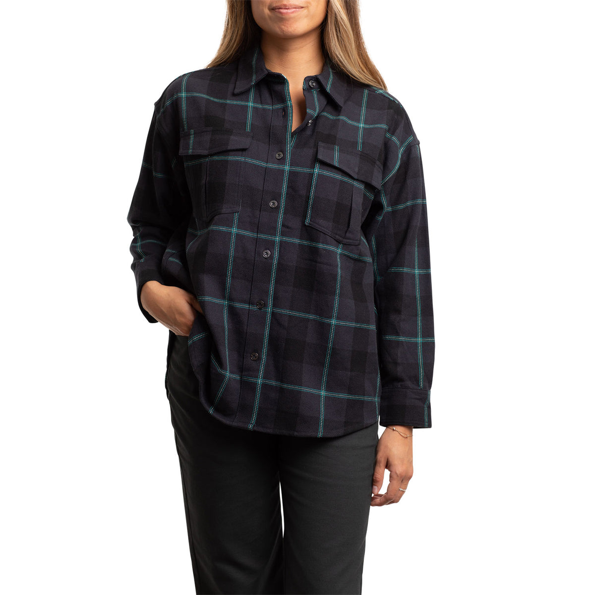 Jetty Anchor Flannel - Women's Black
