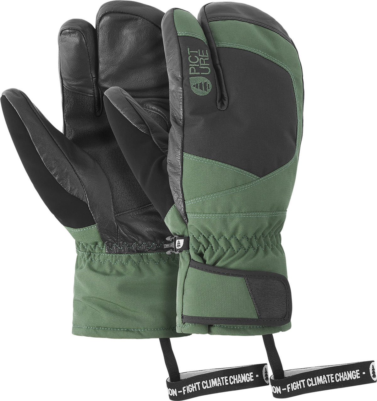 Picture Organic Spark Lobster Mittens Green