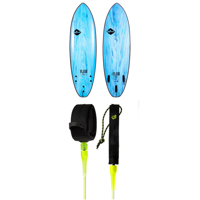 Softech Flash Eric Geiselman FCS II 5'7" Surfboard + Creatures of Leisure Pro 6' Surf Leash