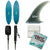 Solid Surf Co King Pin Surfboard + True Ames Greenough 4-A Longboard Fin + Creatures of Leisure Pro 8' Surf Leash + Sticky Bumps Basecoat Wax