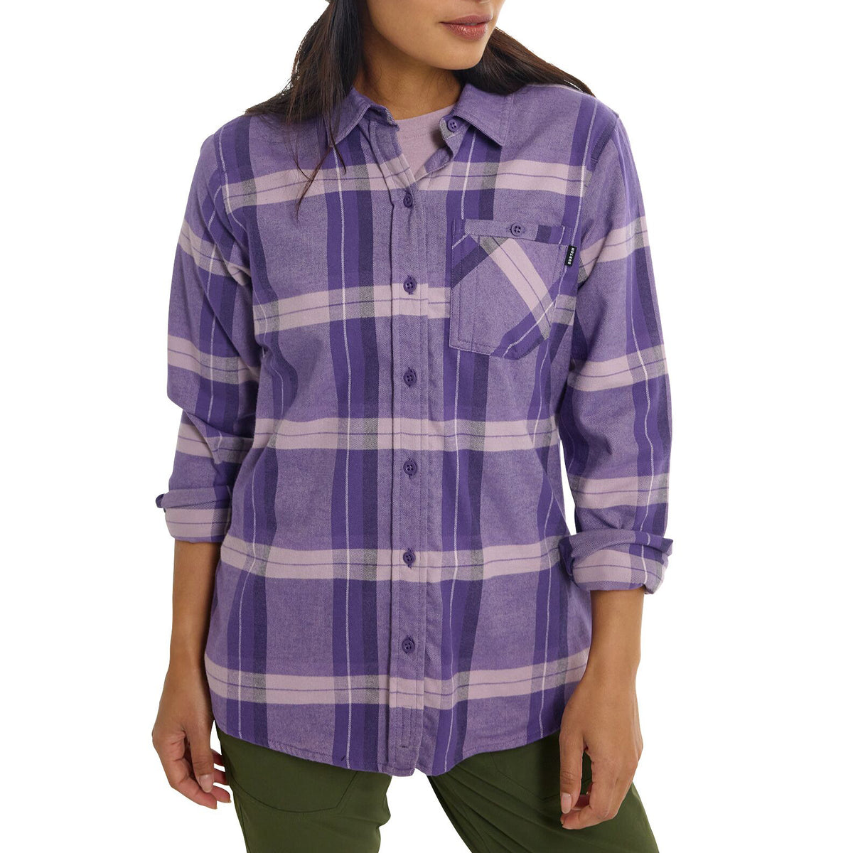 Burton Favorite Long-Sleeve Flannel - Women's Elderberry Sparse Plaid
