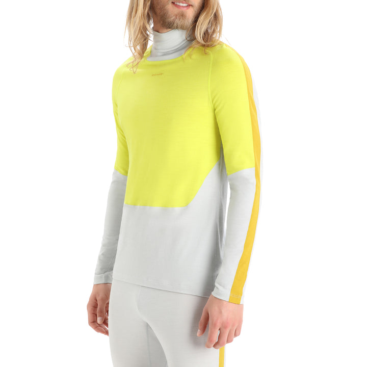 Icebreaker 200 Sonebula High Neck Top - Men's Ether/Shine/Silent Gold/CB