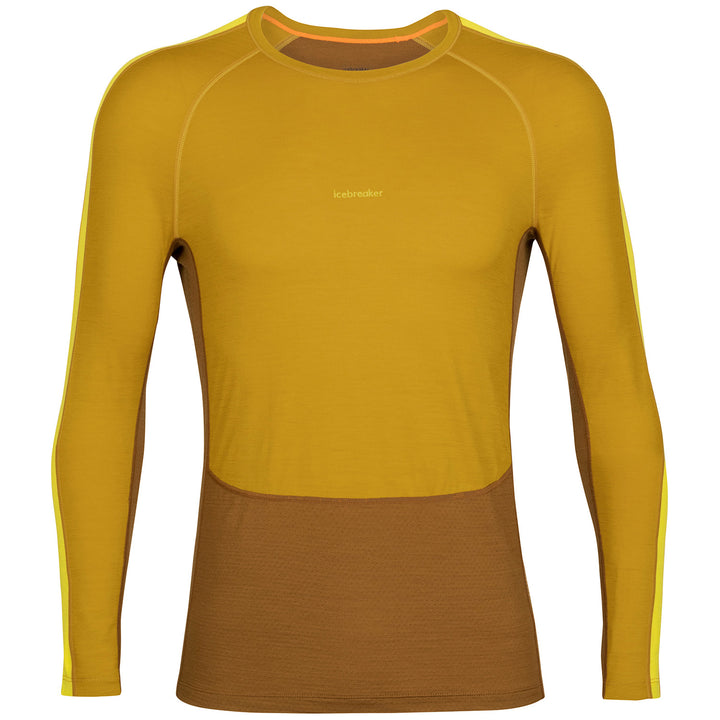 Icebreaker 200 ZoneKnit™ Long-Sleeve Crew - Men's Silent Gold/Clove/Shine/CB