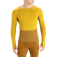 Icebreaker 200 ZoneKnit™ Long-Sleeve Crew - Men's Silent Gold/Clove/Shine/CB::Silent Gold/Clove/Shine/CB