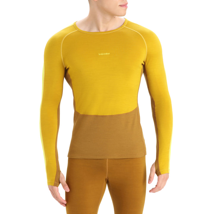 Icebreaker 200 ZoneKnit™ Long-Sleeve Crew - Men's Silent Gold/Clove/Shine/CB