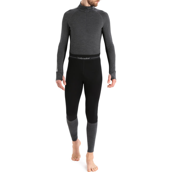 Icebreaker 260 ZoneKnit™ Leggings - Men's Black/Jet Heather/CB