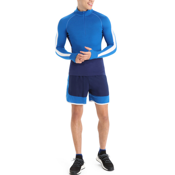 Icebreaker 260 ZoneKnit™ Long-Sleeve Half Zip Top - Men's Lazurite/Royal Navy/Snow/CB