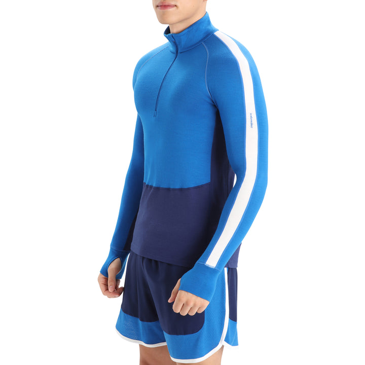 Icebreaker 260 ZoneKnit™ Long-Sleeve Half Zip Top - Men's Lazurite/Royal Navy/Snow/CB