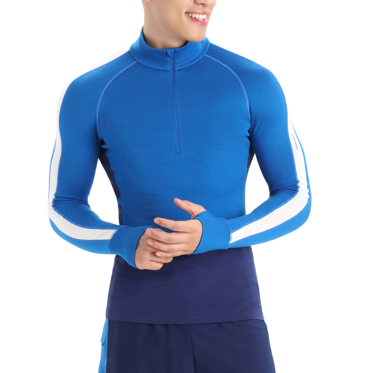 Icebreaker 260 ZoneKnit™ Long-Sleeve Half Zip Top - Men's Lazurite/Royal Navy/Snow/CB