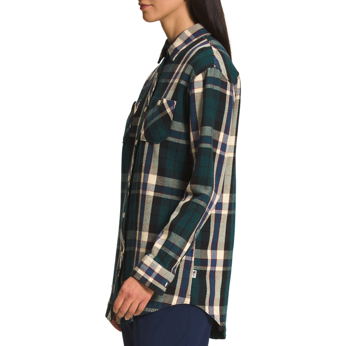 The North Face Valley Twill Flannel Shirt - Women's Shady Blue Large Icon Plaid 2