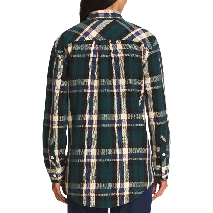 The North Face Valley Twill Flannel Shirt - Women's Shady Blue Large Icon Plaid 2