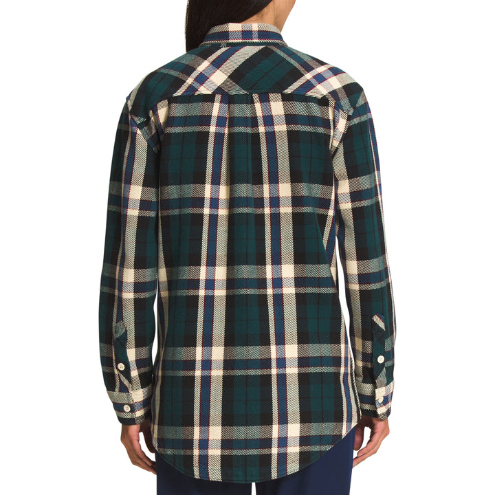 The North Face Valley Twill Flannel Shirt - Women's Shady Blue Large Icon Plaid 2