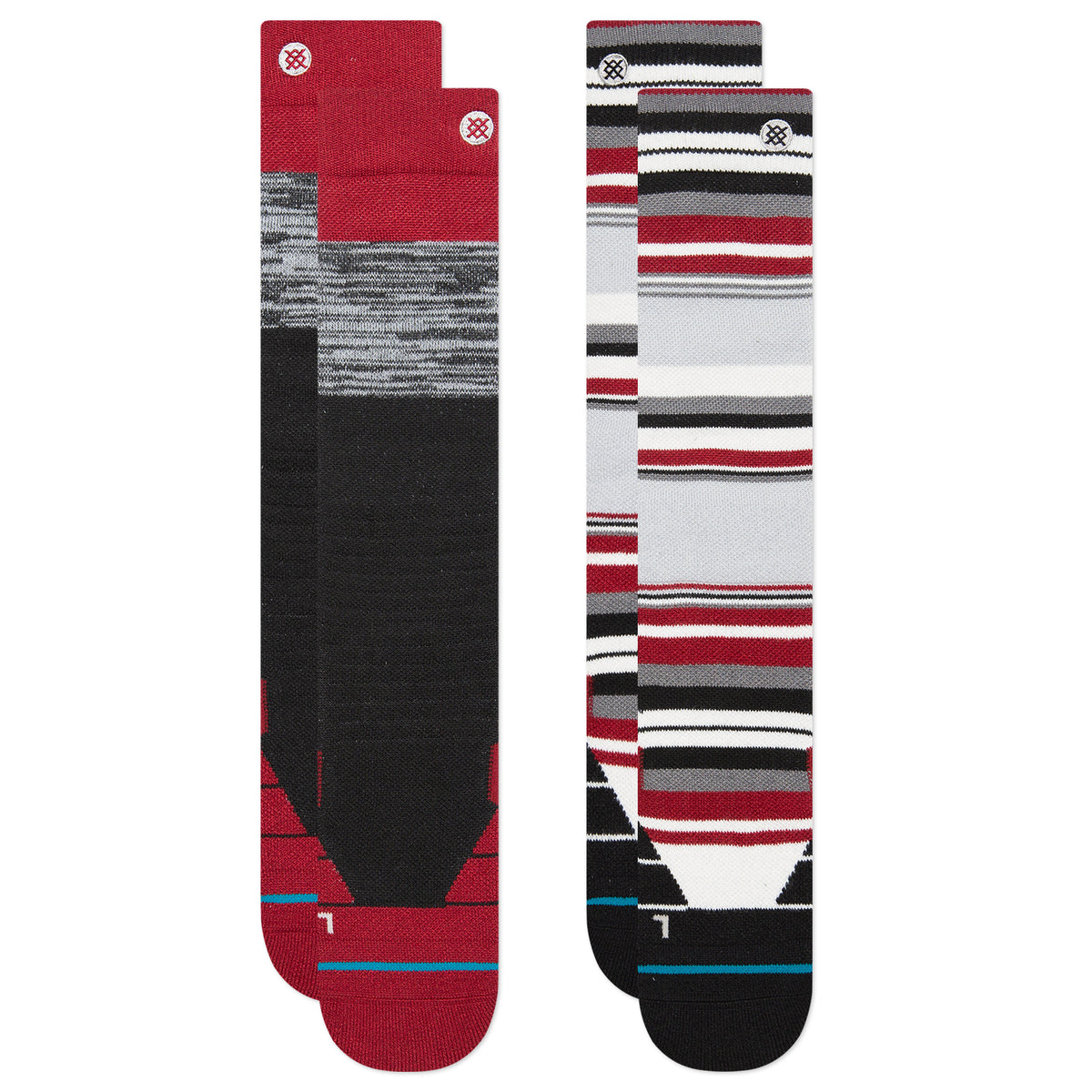 Stance Blocked 2-Pack Snow Socks Red