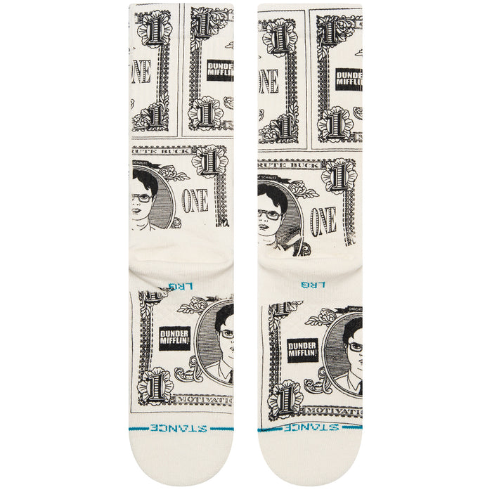 Stance Schrute Bucks Socks Off White