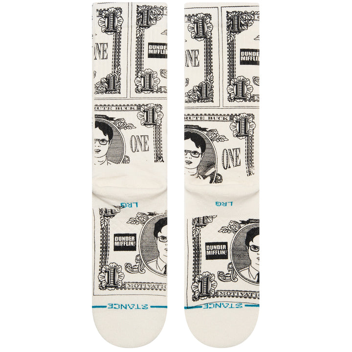 Stance Schrute Bucks Socks Off White
