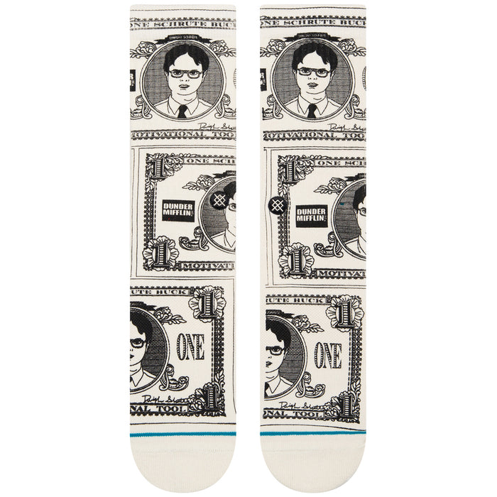 Stance Schrute Bucks Socks Off White