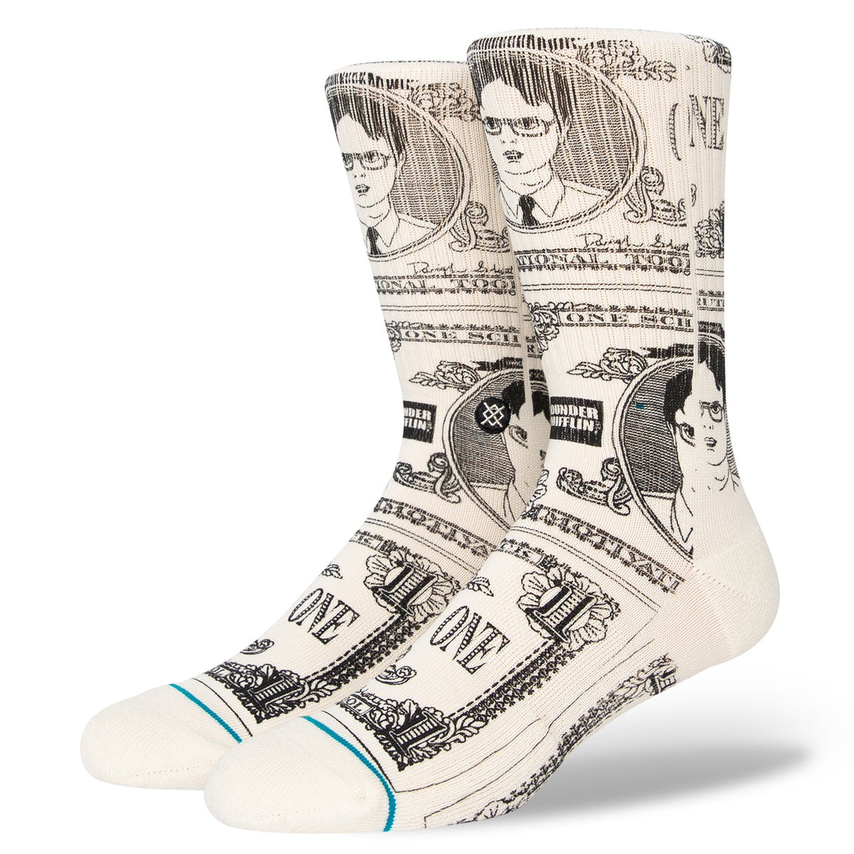 Stance Schrute Bucks Socks Off White