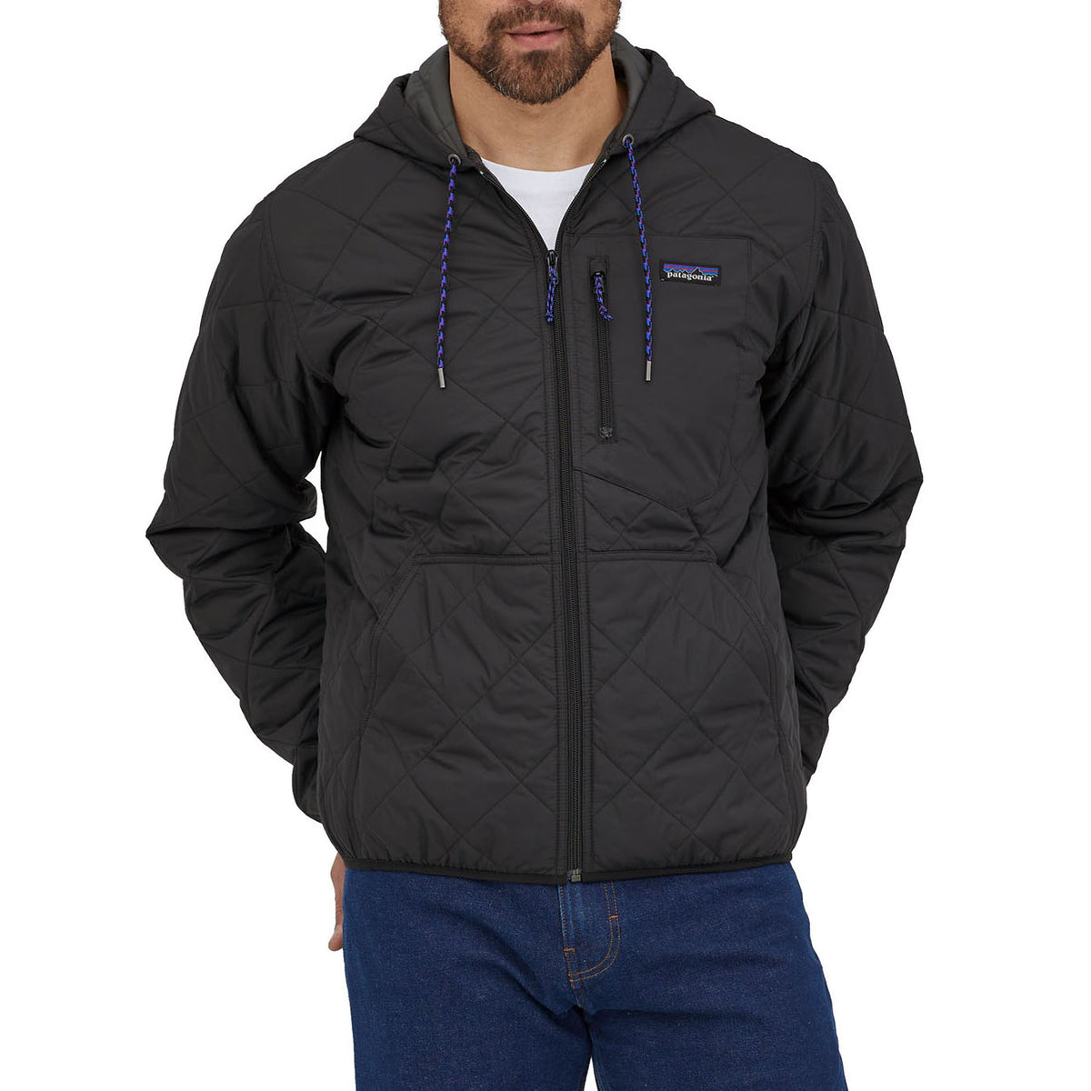 Patagonia Diamond Quilted Bomber Hoodie - Men's Black