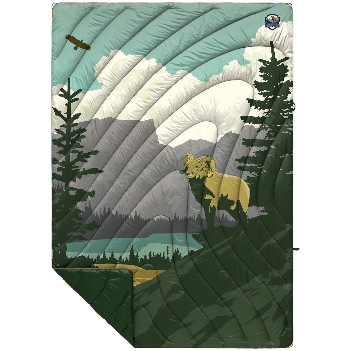 Rumpl Original Puffy Blanket - Rocky Mountains Rocky Mountain