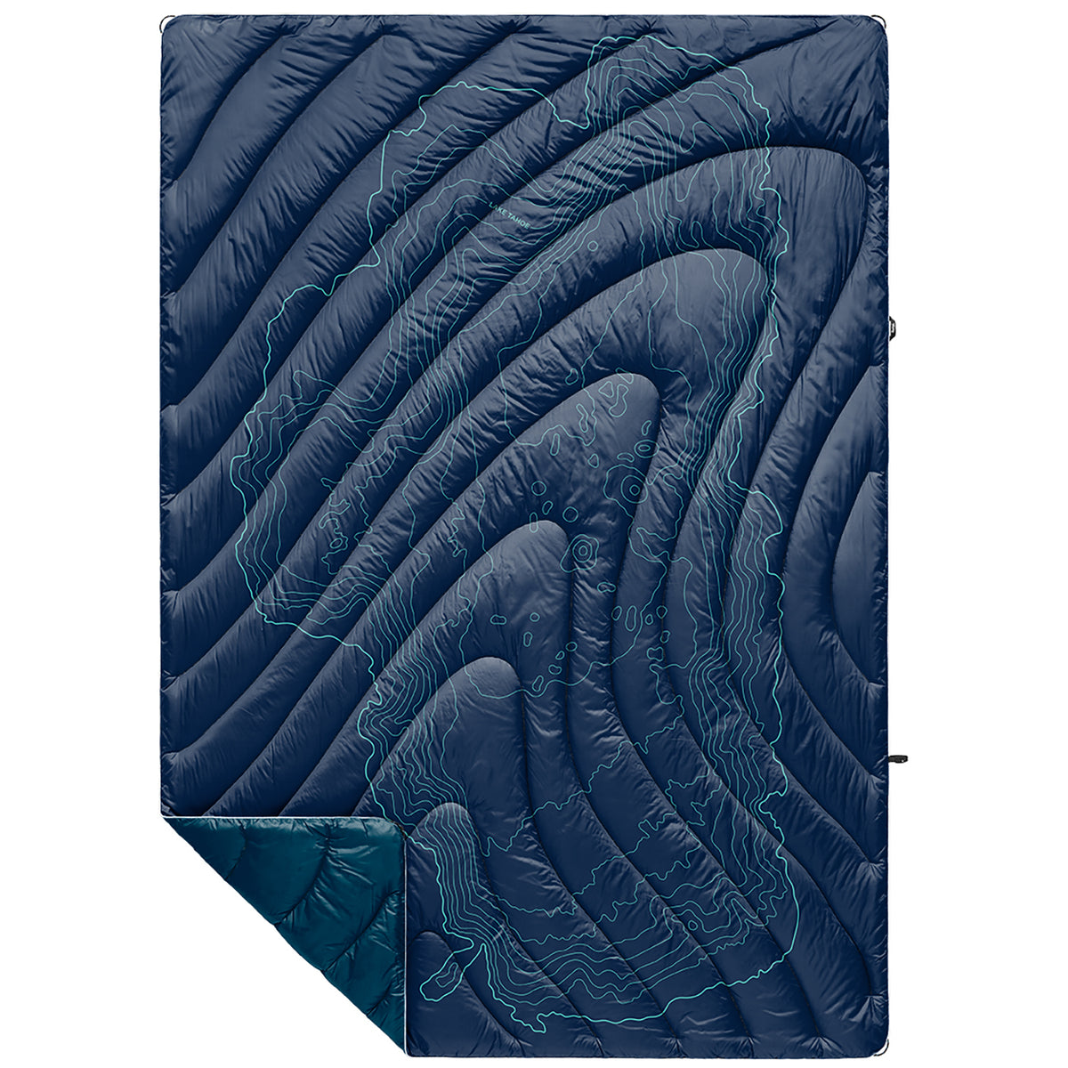 Rumpl Down Puffy Blanket - Lake Tahoe/Marine/White Lake Tahoe/Marine/White