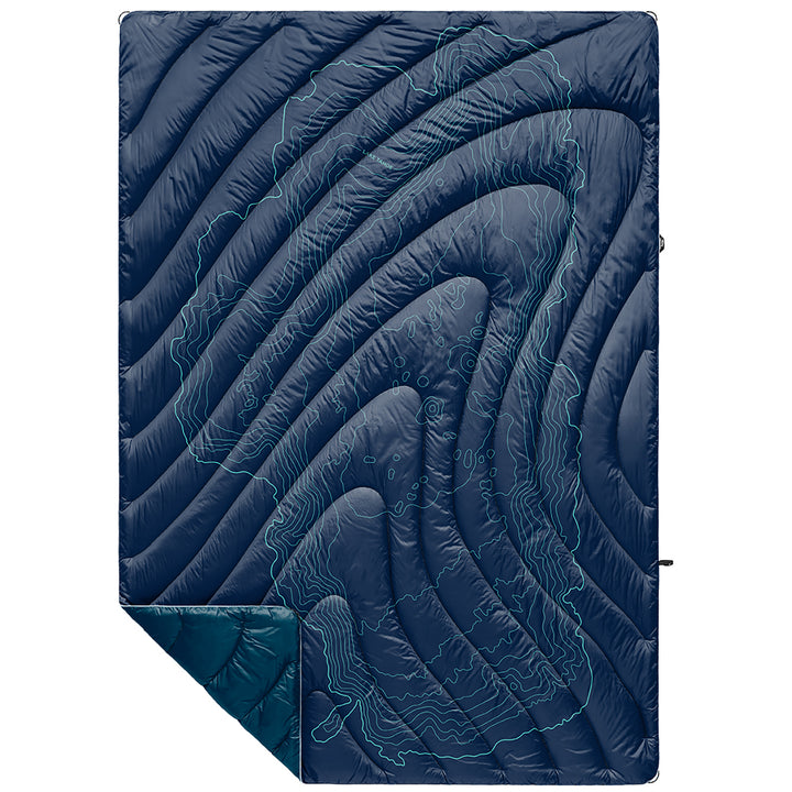 Rumpl Down Puffy Blanket - Lake Tahoe/Marine/White Lake Tahoe/Marine/White