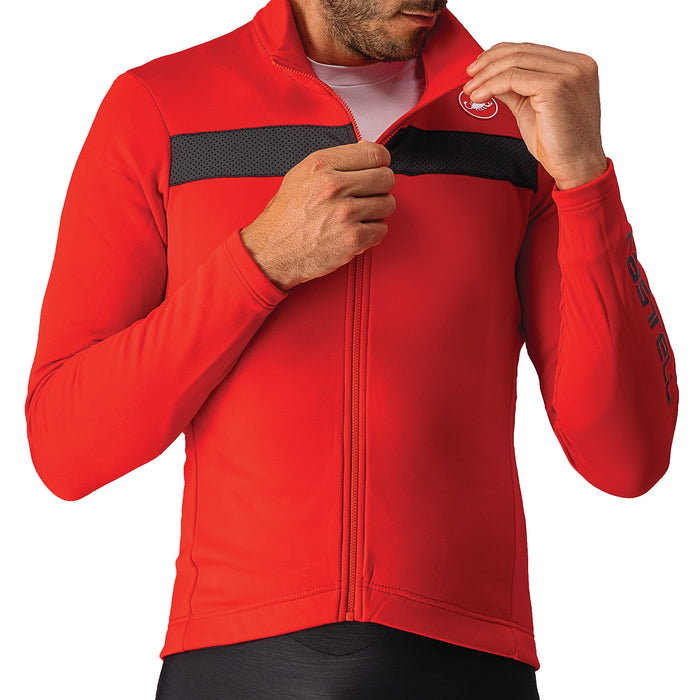 Castelli Puro 3 Full Zip Jersey Red/Black Reflex