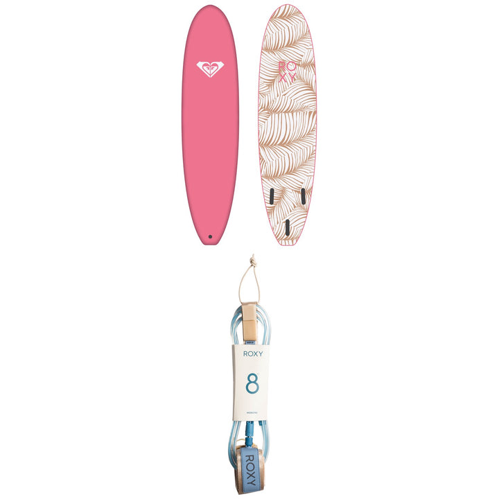 Roxy Soft Break 8' Surfboard - Women's + Roxy Morotai Leash - Women's