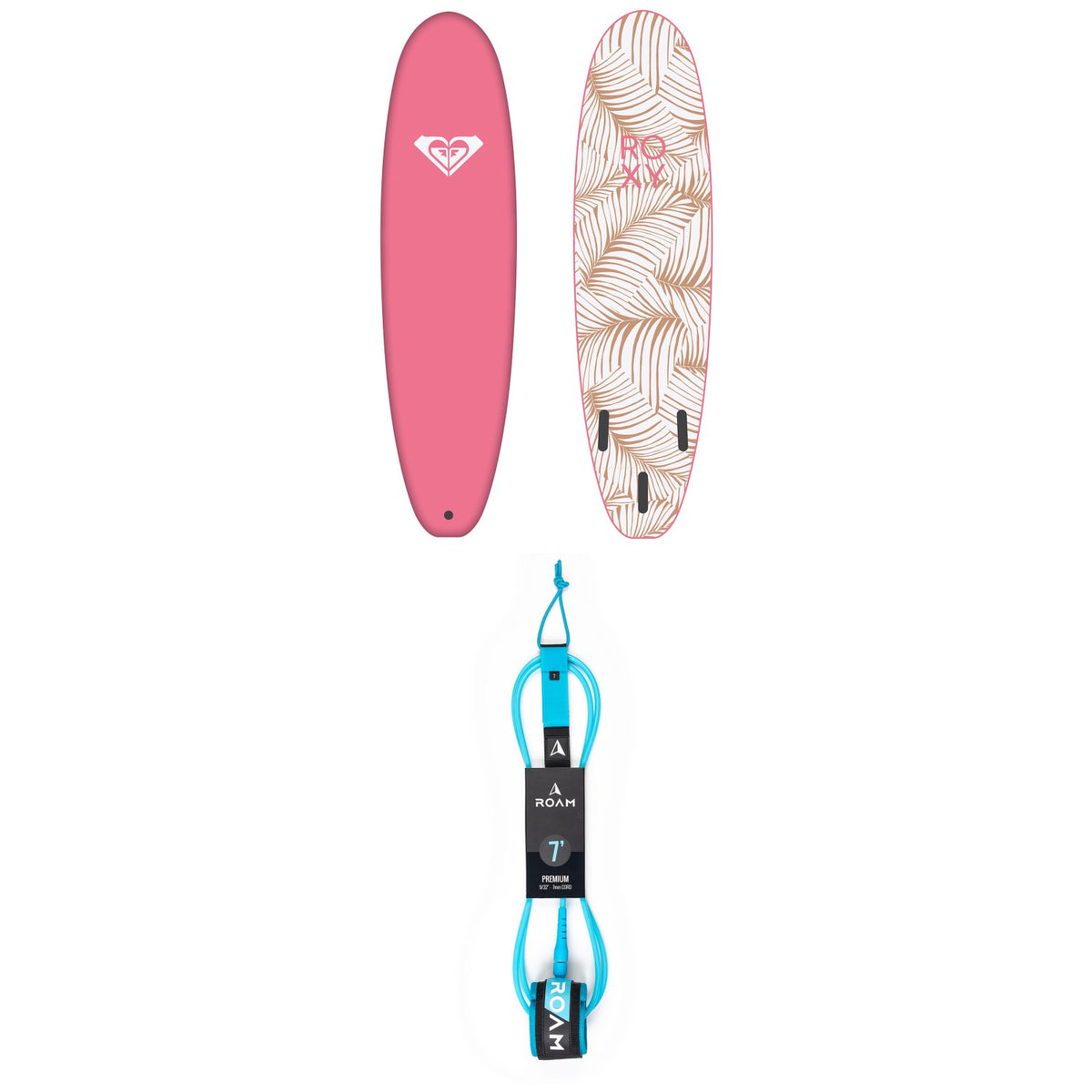 Roxy Soft Break 7' Surfboard - Women's + Roam Premium 7' Leash