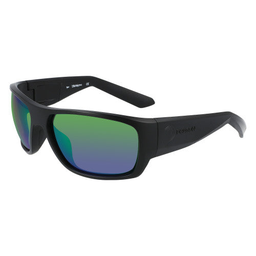 Dragon Flare H20 Sunglasses Matte Black H20/LumaLens Green Ion Polarized
