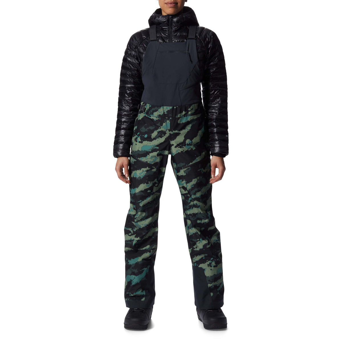 Mountain Hardwear Boundary Ridge™ GORE-TEX 3L Bibs - Women's Mint Palm Brushstokes Print