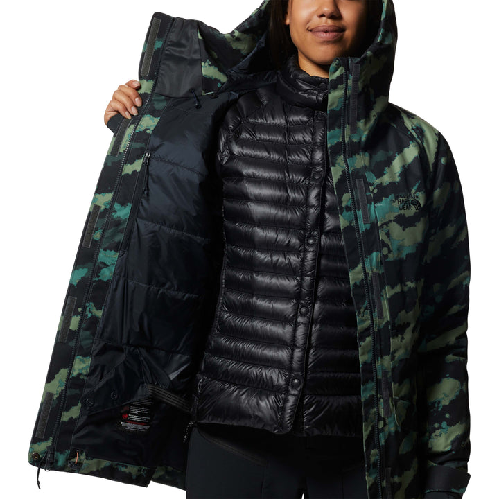 Mountain Hardwear Cloud Bank GORE-TEX Insulated Jacket - Women's Mint Palm Brushstrokes Print