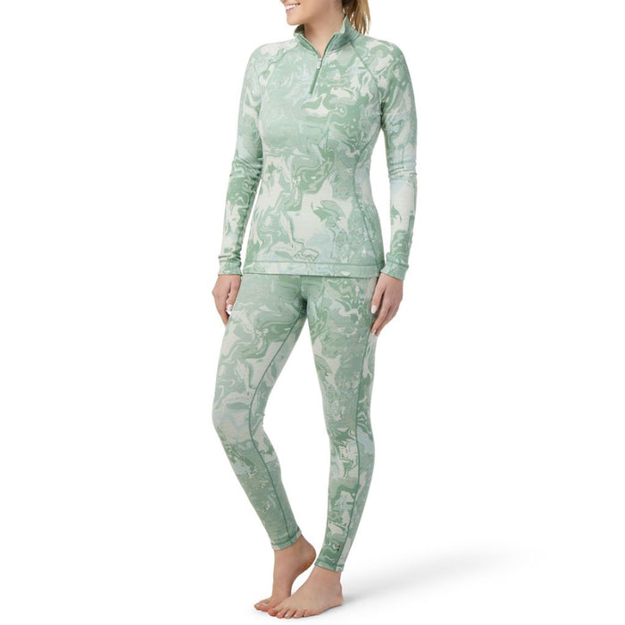 Smartwool Merino 250 Base Layer Pattern 1/4 Zip Top - Women's Jade Marble