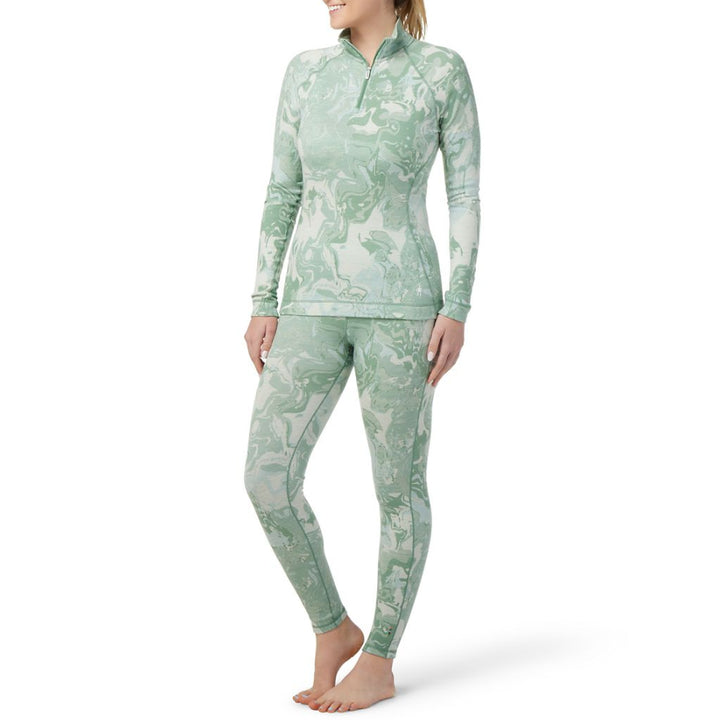 Smartwool Merino 250 Base Layer Pattern 1/4 Zip Top - Women's Jade Marble
