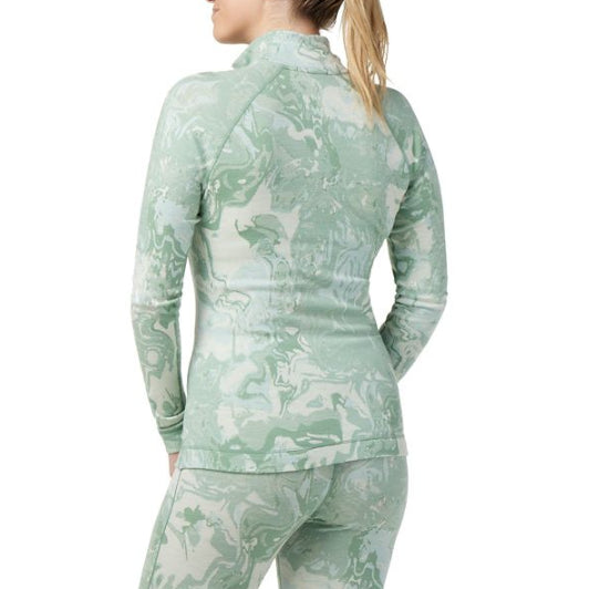 Smartwool Merino 250 Base Layer Pattern 1/4 Zip Top - Women's Jade Marble