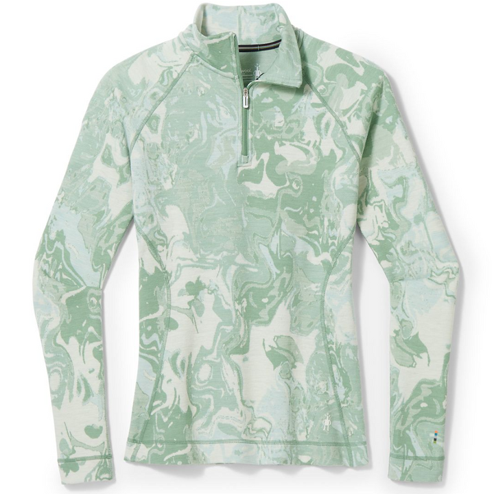 Smartwool Merino 250 Base Layer Pattern 1/4 Zip Top - Women's Jade Marble