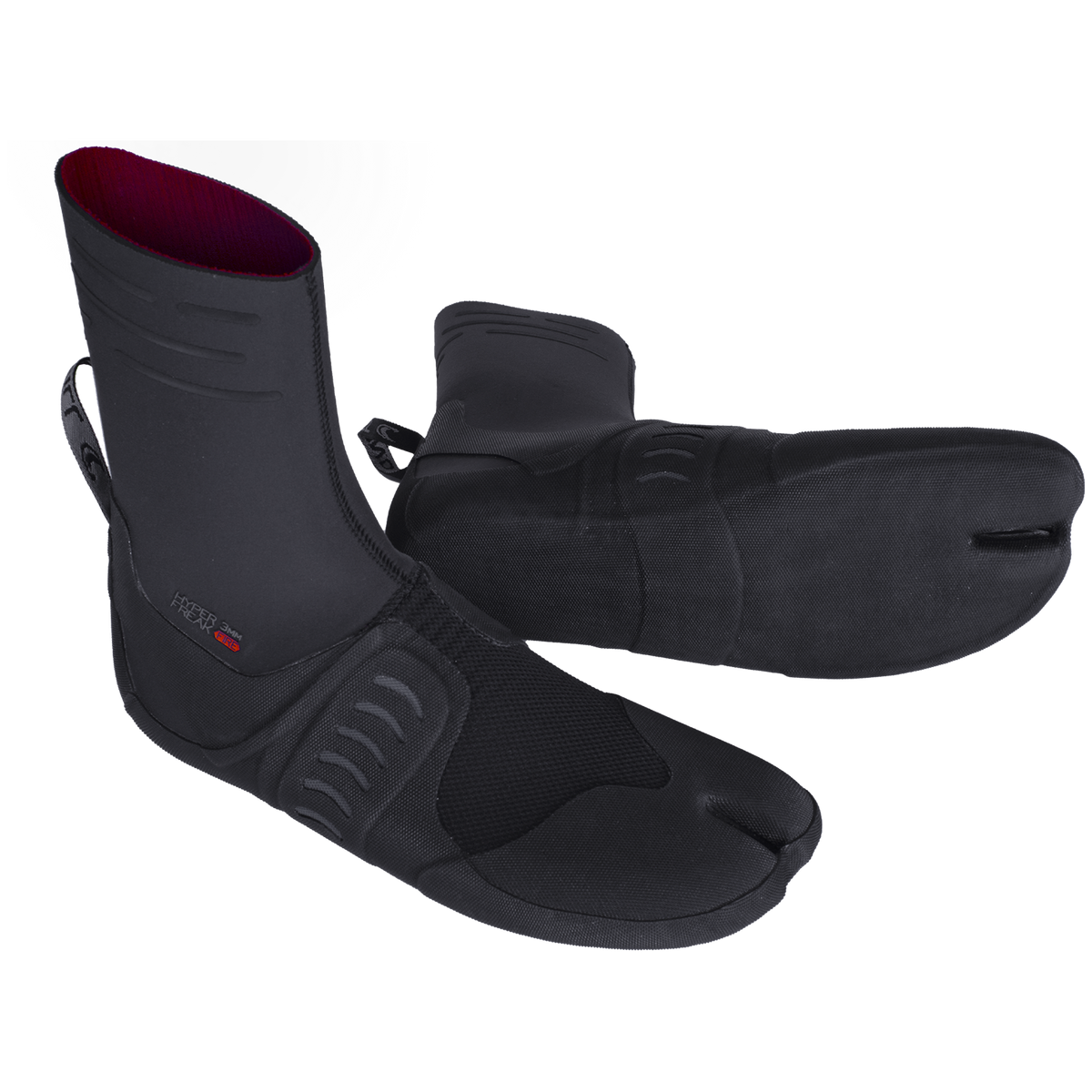 O'Neill 3mm Hyperfreak Fire Split Toe Wetsuit Boots Black/Graphite
