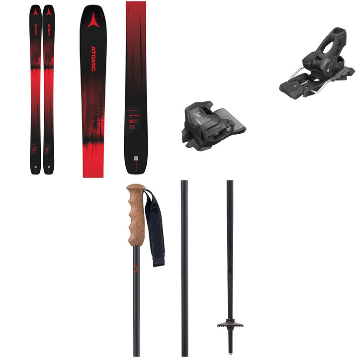 Atomic Maverick 95 Ti Skis + Tyrolia Attack 11 GW Ski Bindings + Season Aluminum Ski Poles