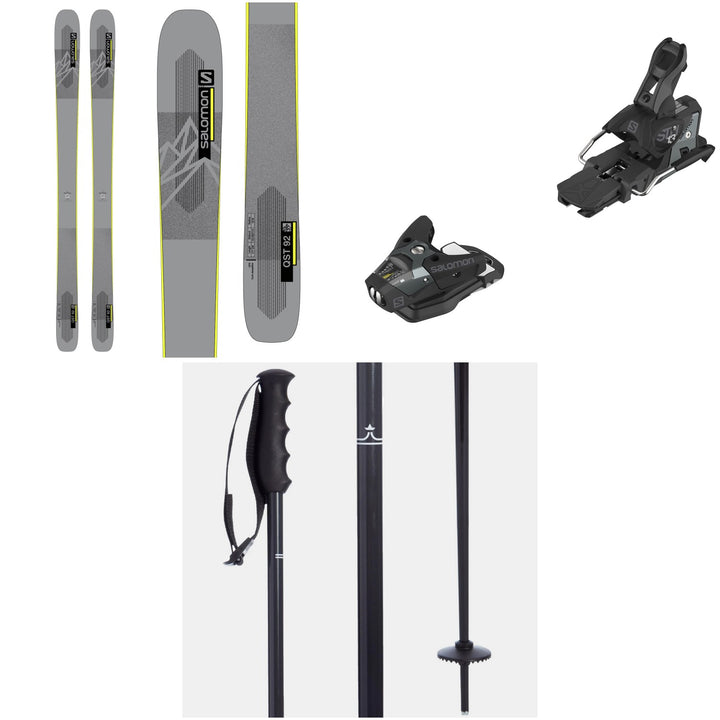 Salomon QST 92 Skis 2022 + Salomon STH2 WTR 13 Ski Bindings 2022 + evo Merge Ski Poles