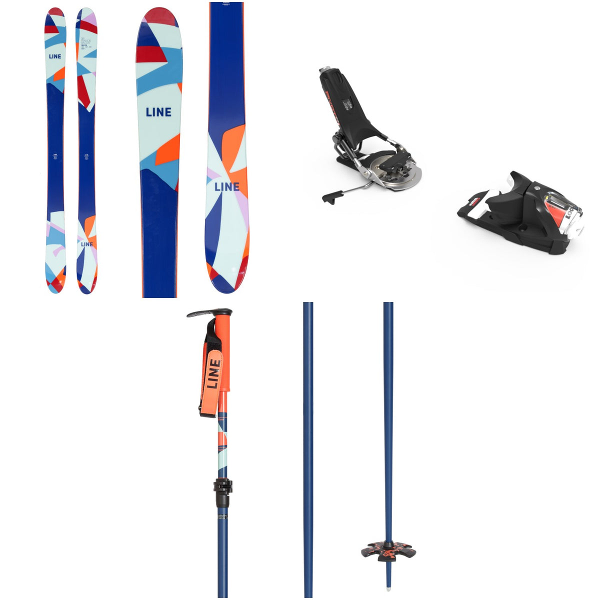 Line Skis Sir Francis Bacon Skis + Look Pivot 14 GW Ski Bindings + Line Skis Paintbrush Adjustable Ski Poles 2023