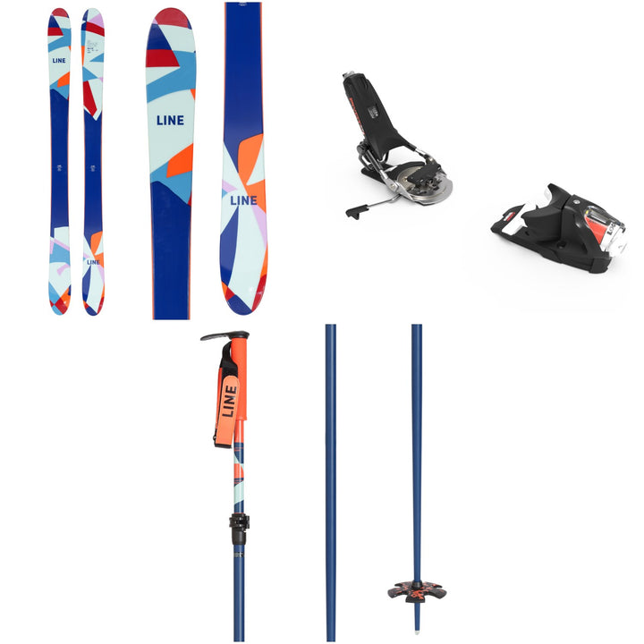 Line Skis Sir Francis Bacon Skis + Look Pivot 14 GW Ski Bindings + Line Skis Paintbrush Adjustable Ski Poles 2023