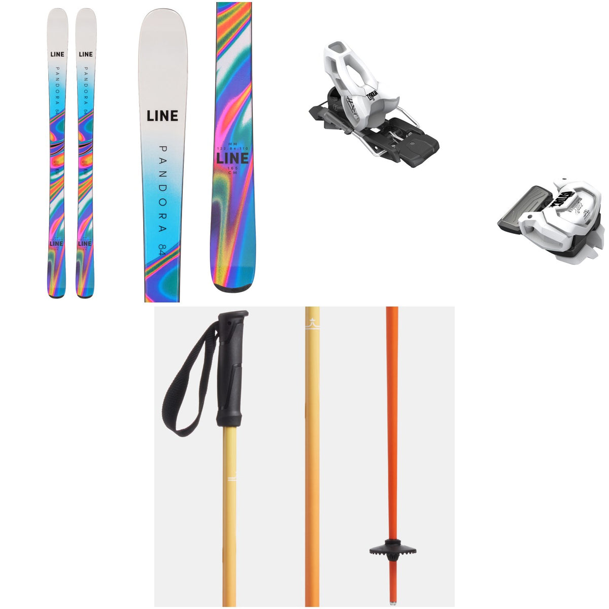 Line Skis Pandora 84 Skis - Women's + Tyrolia Attack 11 GW Ski Bindings + evo Merge Ski Poles 2023