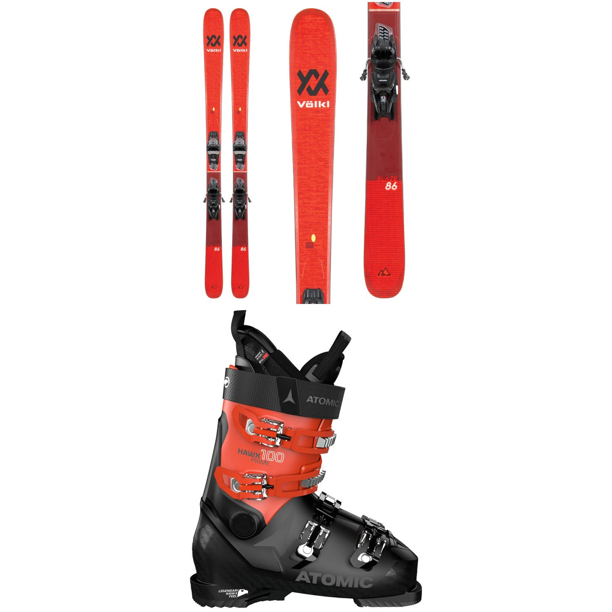 Völkl Blaze 86 Skis + vMotion 11 GW Bindings 2023 + Atomic Hawx Prime 100 Ski Boots 2022