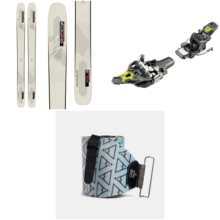 Salomon QST Stella 106 Skis - Women's 2022 + Fritschi Tecton 12 Alpine Touring Ski Bindings 2022 + evo x Pomoca Pro Glide Climbing Skins