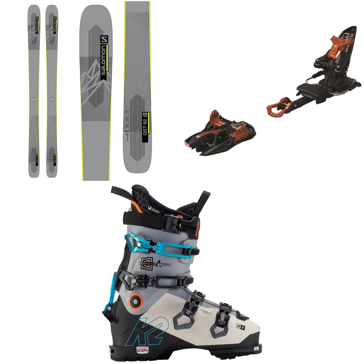 Salomon QST 92 Skis + Marker Kingpin 13 Alpine Touring Ski Bindings + K2 Mindbender 120 Alpine Touring Ski Boots 2022