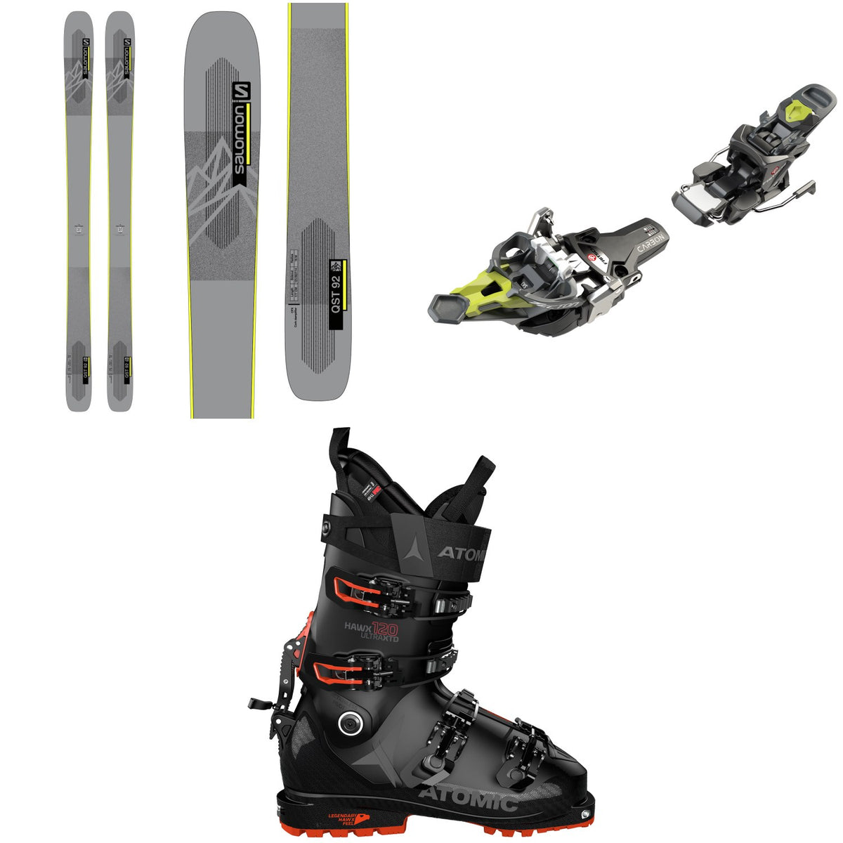 Salomon QST 92 Skis + Fritschi Tecton 12 Alpine Touring Ski Bindings + Atomic Hawx Ultra XTD 120 Alpine Touring Ski Boots 2022