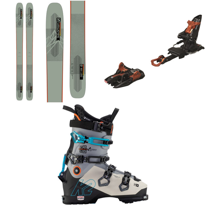 Salomon QST 106 Skis + Marker Kingpin 13 Alpine Touring Ski Bindings + K2 Mindbender 120 Alpine Touring Ski Boots 2022