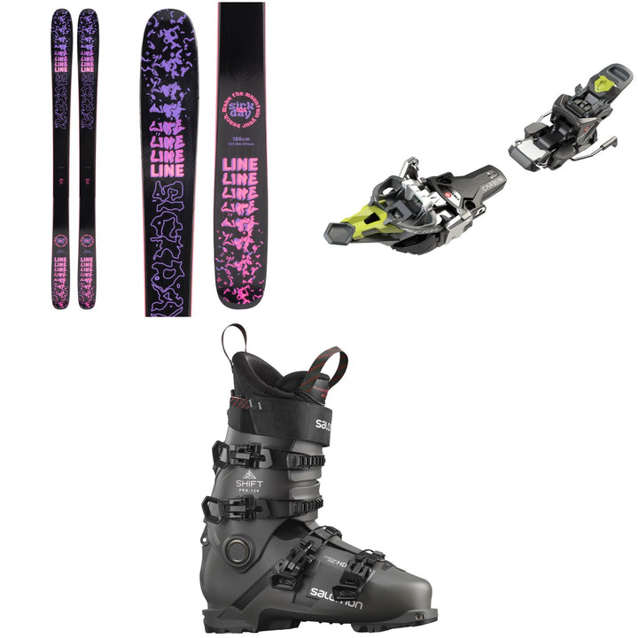 Line Skis Sick Day 104 Skis + Fritschi Tecton 12 Alpine Touring Ski Bindings + Salomon Shift Pro 120 Alpine Touring Ski Boots 2022