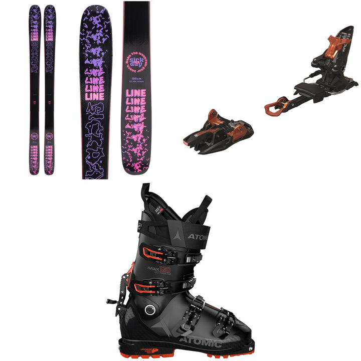 Line Skis Sick Day 104 Skis + Marker Kingpin 13 Alpine Touring Ski Bindings + Atomic Hawx Ultra XTD 120 Alpine Touring Ski Boots 2022