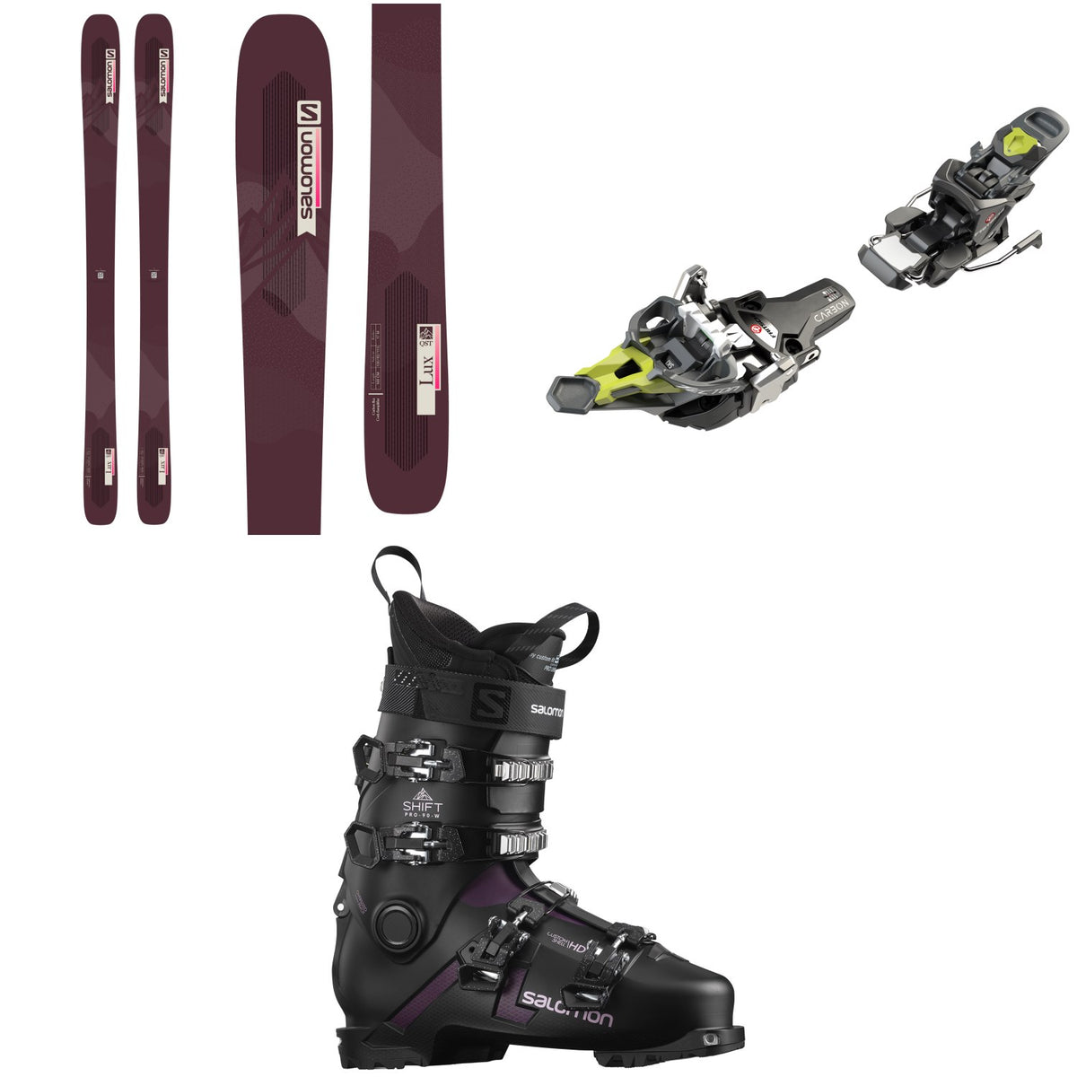 Salomon QST Lux 92 Skis + Fritschi Tecton 12 Alpine Touring Ski Bindings + Salomon Shift Pro 90 W Alpine Touring Ski Boots - Women's 2022
